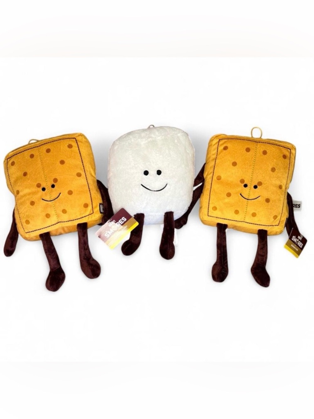 Hershey Plush Smores Toy Set - White & Brown Kawaii Smore Friends